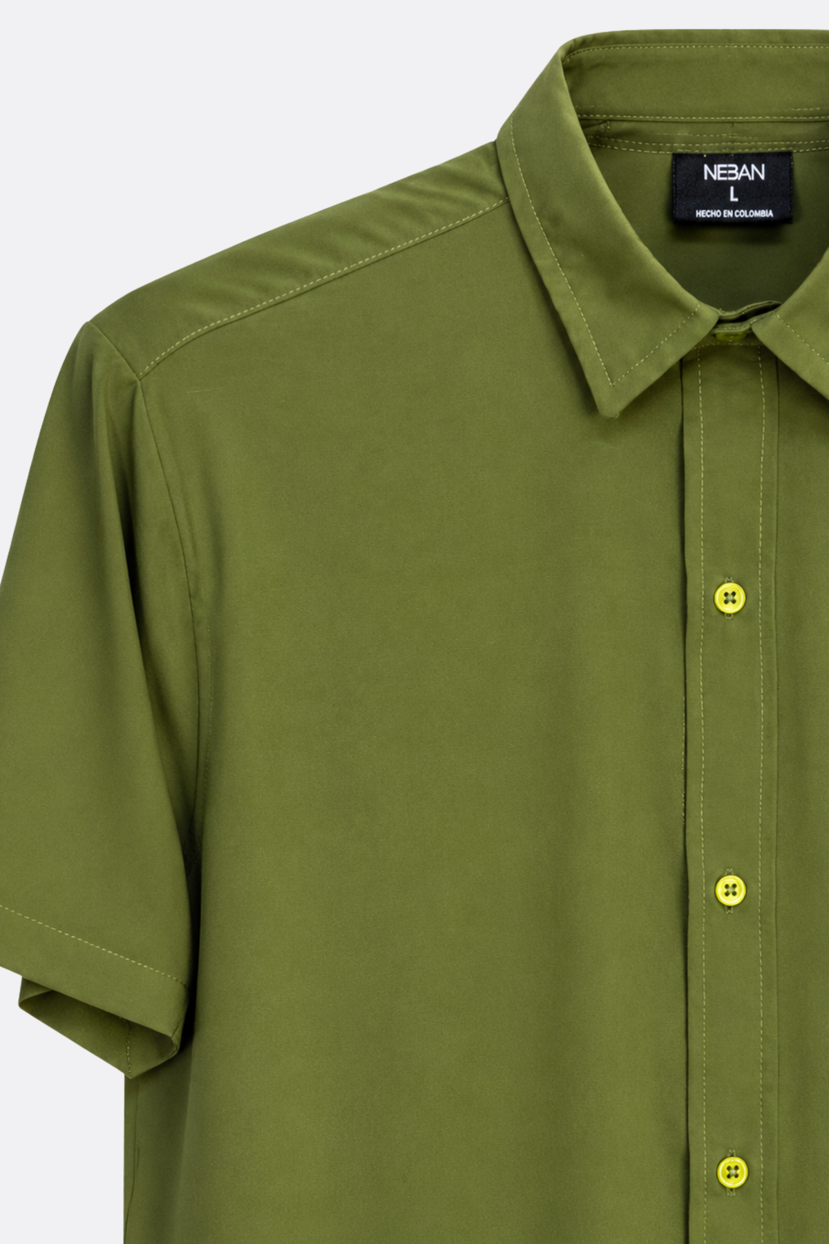CAMISA VERDE OLIVA - TELA SEDA FRIA