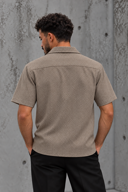 CAMISA TEXTURIZADA TAUPE