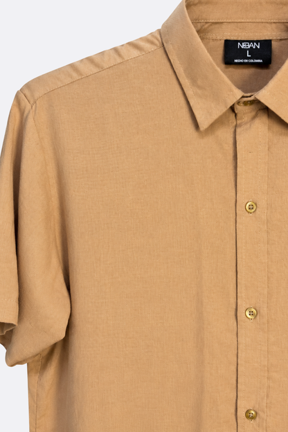 CAMISA MARRON - TELA CHALIS