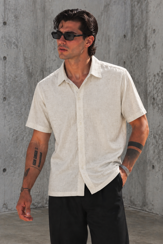 CAMISA BEIGE - TELA CHALIS