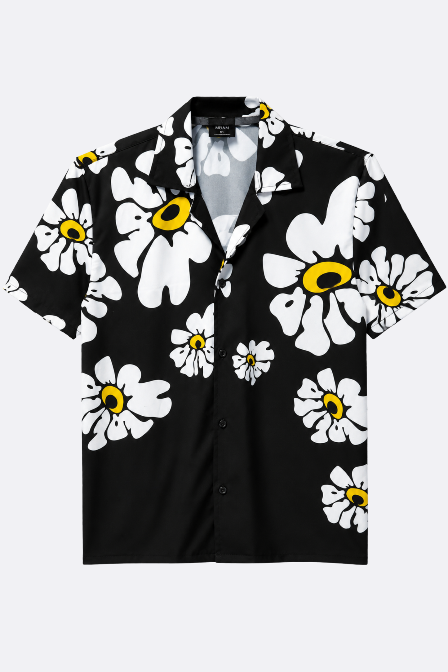 CAMISA NEGRA FLORES BLANCAS