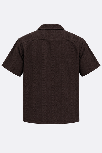CAMISA TEXTURIZADA MARRON OSCURO