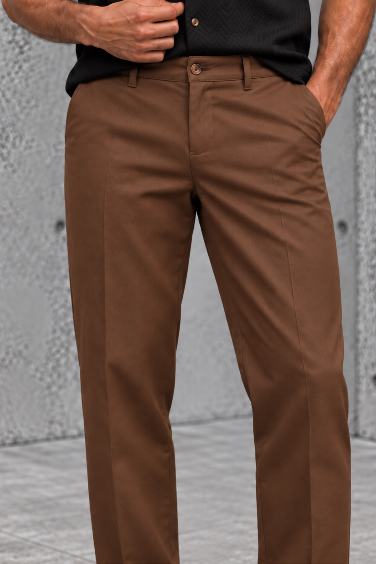 PANATALON DRIL REGULAR MARRON