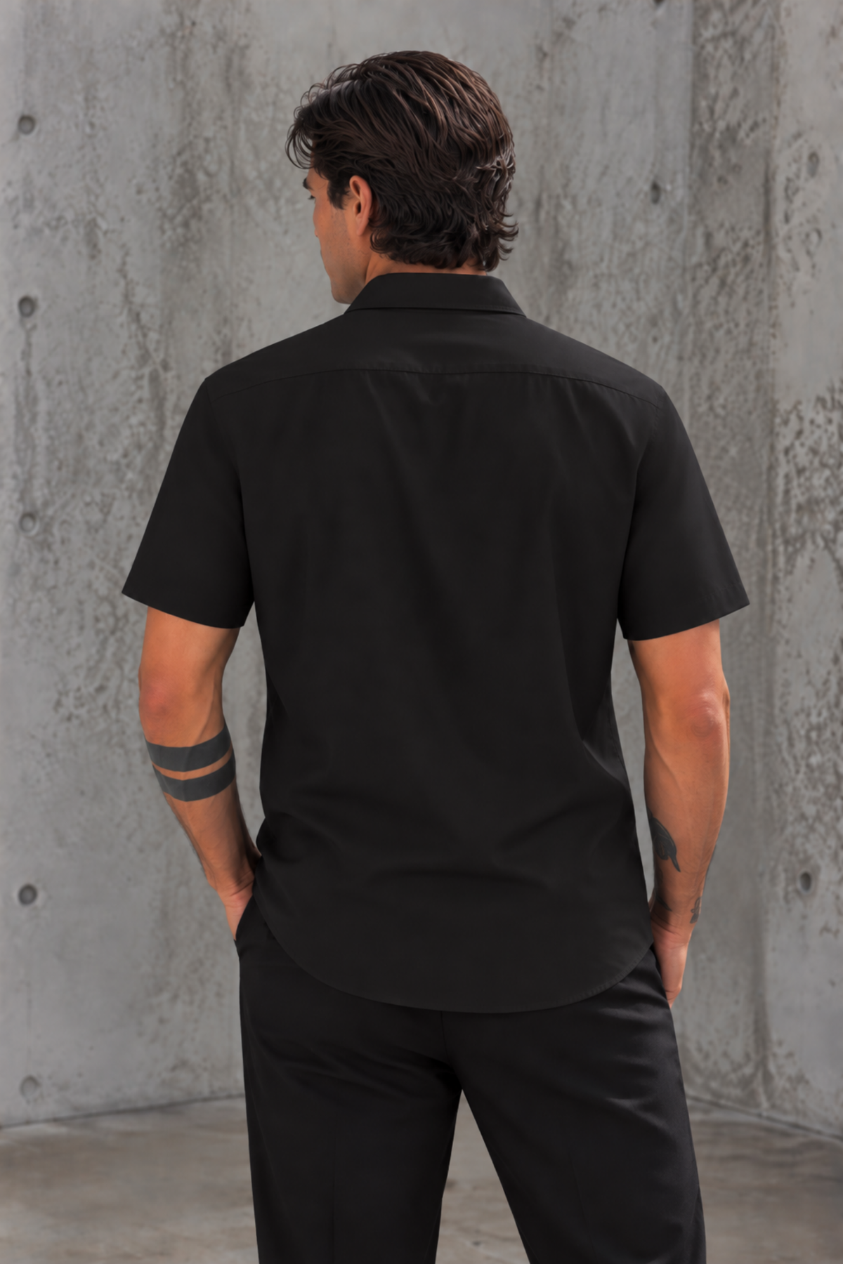 CAMISA NEGRA - TELA SEDA FRIA