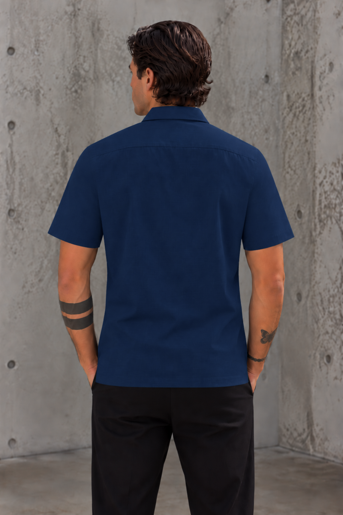 CAMISA AZUL TURQUI - TELA SEDA FRIA