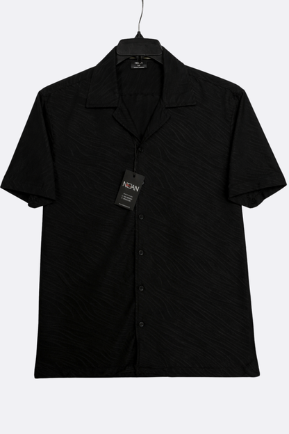 CAMISA TEXTURIZADA NEGRA LADRILLADA