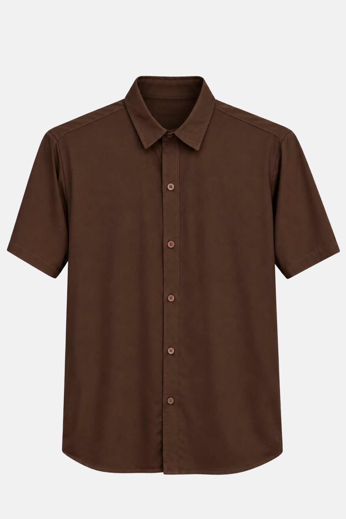 CAMISA MARRON OSCURO - TELA SEDA FRIA