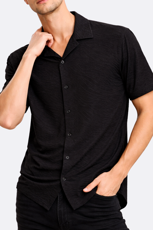 CAMISA TEXTURIZADA NEGRA LADRILLADA