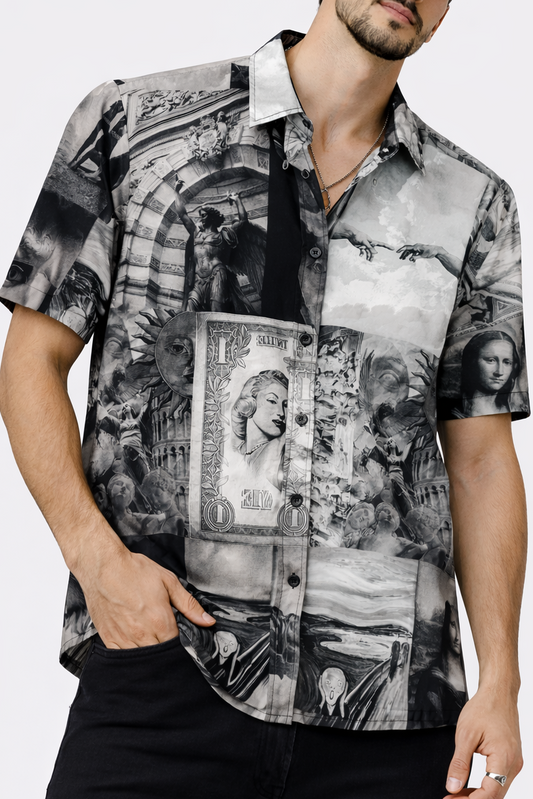 CAMISA COLLAGE B&W