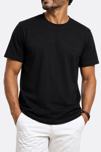 CAMISETA BÁSICA NEGRA - ALGODON 265GM